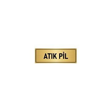 Özarslan Dizayn Departman Kapı İsimliği Atık Pil 5x20 cm Altın Renk Metal Yönlendirme Levhası
