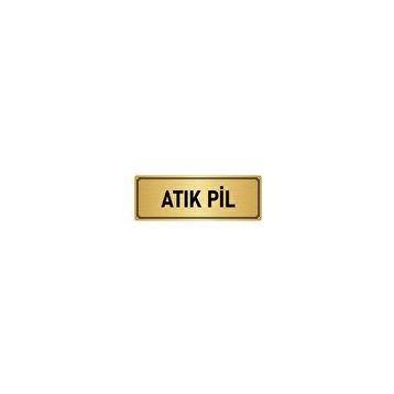 Özarslan Dizayn Departman Kapı İsimliği Atık Pil 5x20 cm Altın Renk Metal Yönlendirme Levhası