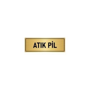 Özarslan Dizayn Departman Kapı İsimliği Atık Pil 5x20 cm Altın Renk Metal Yönlendirme Levhası
