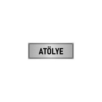 Özarslan Dizayn Departman Kapı İsimliği Atölye 10x20 cm Gümüş Renk Metal Yönlendirme Levhası