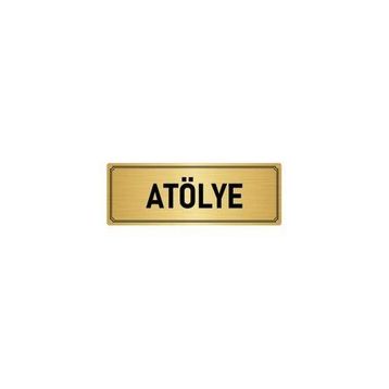 Özarslan Dizayn Departman Kapı İsimliği Atölye 5x20 cm Altın Renk Metal Yönlendirme Levhası