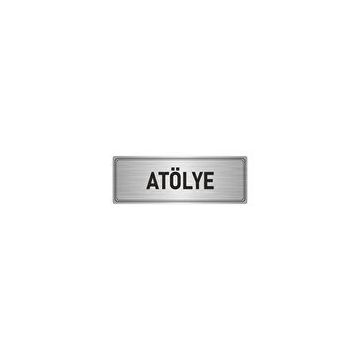 Özarslan Dizayn Departman Kapı İsimliği Atölye 5x20 cm Gümüş Renk Metal Yönlendirme Levhası
