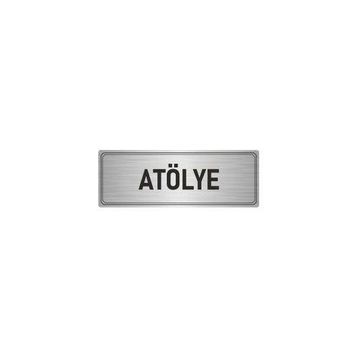 Özarslan Dizayn Departman Kapı İsimliği Atölye 7x20 cm Gümüş Renk Metal Yönlendirme Levhası