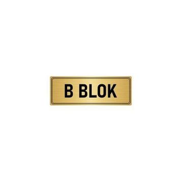 Özarslan Dizayn Departman Kapı İsimliği B Blok 10x20 cm Altın Renk Metal Yönlendirme Levhası