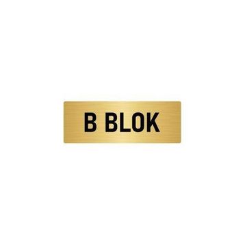 Özarslan Dizayn Departman Kapı İsimliği B Blok 10x20 cm Altın Renk Metal Yönlendirme Levhası
