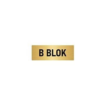 Özarslan Dizayn Departman Kapı İsimliği B Blok 10x20 cm Altın Renk Metal Yönlendirme Levhası