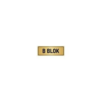 Özarslan Dizayn Departman Kapı İsimliği B Blok 5x20 cm Altın Renk Metal Yönlendirme Levhası