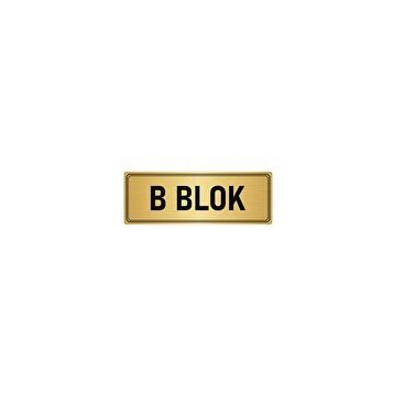 Özarslan Dizayn Departman Kapı İsimliği B Blok 7x20 cm Altın Renk Metal Yönlendirme Levhası