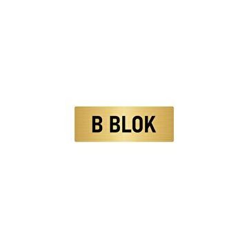 Özarslan Dizayn Departman Kapı İsimliği B Blok 7x20 cm Altın Renk Metal Yönlendirme Levhası