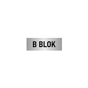 Özarslan Dizayn Departman Kapı İsimliği B Blok 7x20 cm Gümüş Renk Metal Yönlendirme Levhası