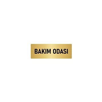 Özarslan Dizayn Departman Kapı İsimliği Bakım Odası 7x20 cm Altın Renk Metal Yönlendirme Levhası