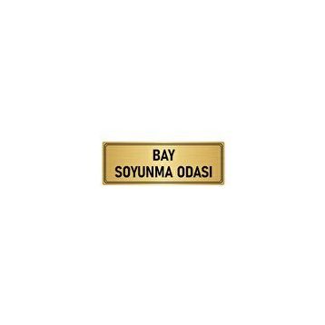 Özarslan Dizayn Departman Kapı İsimliği Bay Soyunma Odası 10x20 cm Altın Renk Metal Yönlendirme Levhası