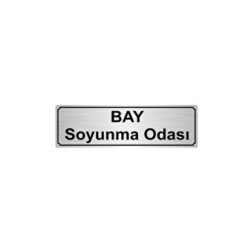 Özarslan Dizayn Departman Kapı İsimliği Bay Soyunma Odası 10x20 cm Altın Renk Metal Yönlendirme Levhası