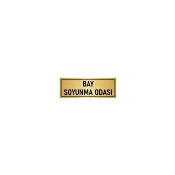 Özarslan Dizayn Departman Kapı İsimliği Bay Soyunma Odası 5x20 cm Altın Renk Metal Yönlendirme Levhası