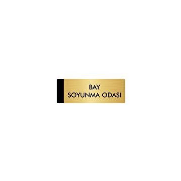Özarslan Dizayn Departman Kapı İsimliği Bay Soyunma Odası 5x20 cm Altın Renk Metal Yönlendirme Levhası