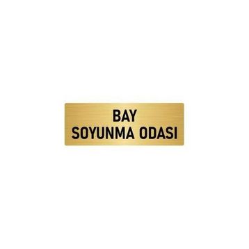 Özarslan Dizayn Departman Kapı İsimliği Bay Soyunma Odası 5x20 cm Altın Renk Metal Yönlendirme Levhası