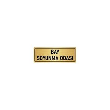 Özarslan Dizayn Departman Kapı İsimliği Bay Soyunma Odası 5x20 cm Altın Renk Metal Yönlendirme Levhası