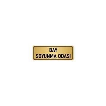 Özarslan Dizayn Departman Kapı İsimliği Bay Soyunma Odası 5x20 cm Altın Renk Metal Yönlendirme Levhası