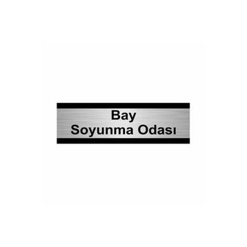 Özarslan Dizayn Departman Kapı İsimliği Bay Soyunma Odası 5x20 cm Gümüş Renk Metal Yönlendirme Levhası