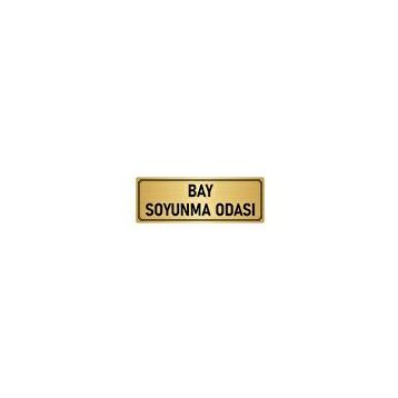 Özarslan Dizayn Departman Kapı İsimliği Bay Soyunma Odası 7x20 cm Altın Renk Metal Yönlendirme Levhası