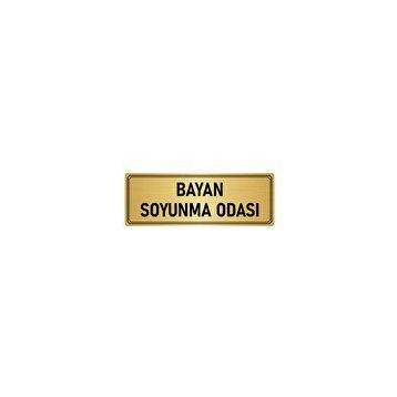 Özarslan Dizayn Departman Kapı İsimliği Bayan Soyunma Odası 10x20 cm Altın Renk Metal Yönlendirme Levhası
