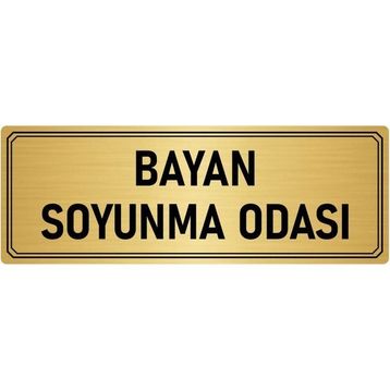 Özarslan Dizayn Departman Kapı İsimliği Bayan Soyunma Odası 10x20 cm Altın Renk Metal Yönlendirme Levhası