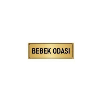 Özarslan Dizayn Departman Kapı İsimliği Bebek Bakım Odası 10x20 cm Altın Renk Metal Yönlendirme Levhası