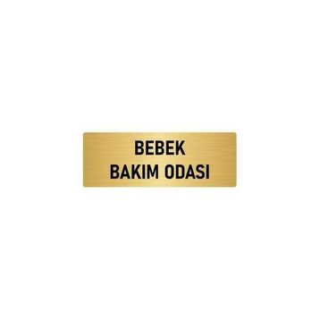 Özarslan Dizayn Departman Kapı İsimliği Bebek Bakım Odası 5x20 cm Altın Renk Metal Yönlendirme Levhası