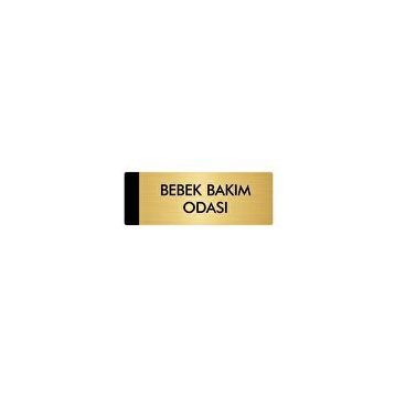 Özarslan Dizayn Departman Kapı İsimliği Bebek Bakım Odası 5x20 cm Altın Renk Metal Yönlendirme Levhası