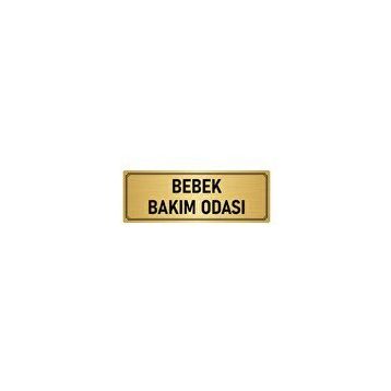 Özarslan Dizayn Departman Kapı İsimliği Bebek Bakım Odası 5x20 cm Altın Renk Metal Yönlendirme Levhası