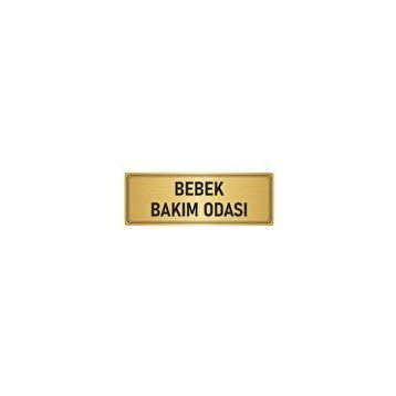 Özarslan Dizayn Departman Kapı İsimliği Bebek Bakım Odası 5x20 cm Altın Renk Metal Yönlendirme Levhası