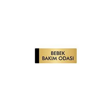 Özarslan Dizayn Departman Kapı İsimliği Bebek Bakım Odası 5x20 cm Altın Renk Metal Yönlendirme Levhası