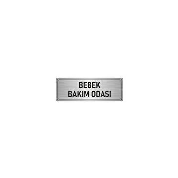 Özarslan Dizayn Departman Kapı İsimliği Bebek Bakım Odası 5x20 cm Gümüş Renk Metal Yönlendirme Levhası
