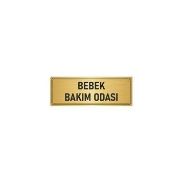 Özarslan Dizayn Departman Kapı İsimliği Bebek Bakım Odası 7x20 cm Altın Renk Metal Yönlendirme Levhası