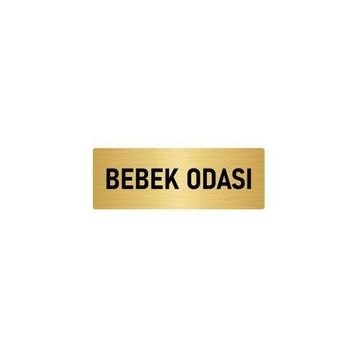 Özarslan Dizayn Departman Kapı İsimliği Bebek Bakım Odası 7x20 cm Altın Renk Metal Yönlendirme Levhası