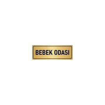 Özarslan Dizayn Departman Kapı İsimliği Bebek Bakım Odası 7x20 cm Altın Renk Metal Yönlendirme Levhası