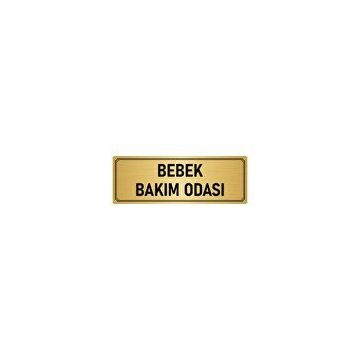 Özarslan Dizayn Departman Kapı İsimliği Bebek Bakım Odası 7x20 cm Altın Renk Metal Yönlendirme Levhası