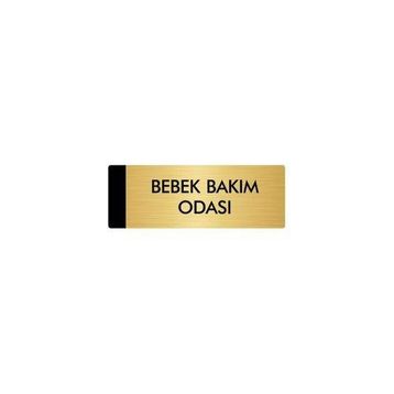 Özarslan Dizayn Departman Kapı İsimliği Bebek Bakım Odası 7x20 cm Altın Renk Metal Yönlendirme Levhası