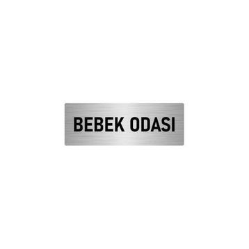 Özarslan Dizayn Departman Kapı İsimliği Bebek Bakım Odası 7x20 cm Gümüş Renk Metal Yönlendirme Levhası
