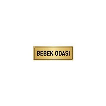 Özarslan Dizayn Departman Kapı İsimliği Bebek Odası 5x20 cm Altın Renk Metal Yönlendirme Levhası