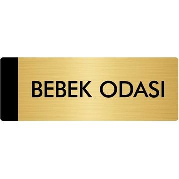 Özarslan Dizayn Departman Kapı İsimliği Bebek Odası 5x20 cm Altın Renk Metal Yönlendirme Levhası