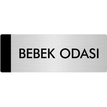 Özarslan Dizayn Departman Kapı İsimliği Bebek Odası 5x20 cm Gümüş Renk Metal Yönlendirme Levhası