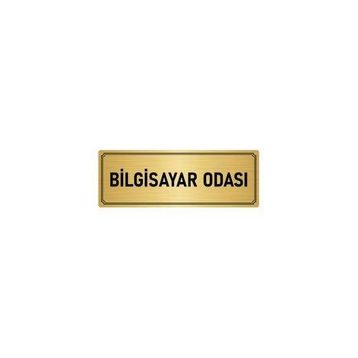 Özarslan Dizayn Departman Kapı İsimliği Bilgisayar Odası 10x20 cm Altın Renk Metal Yönlendirme Levhası