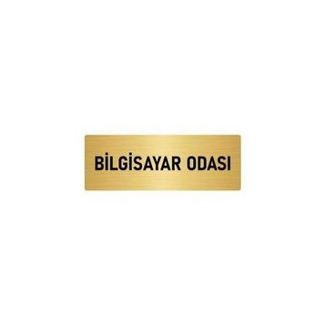 Özarslan Dizayn Departman Kapı İsimliği Bilgisayar Odası 5x20 cm Altın Renk Metal Yönlendirme Levhası
