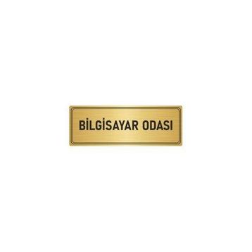 Özarslan Dizayn Departman Kapı İsimliği Bilgisayar Odası 5x20 cm Altın Renk Metal Yönlendirme Levhası
