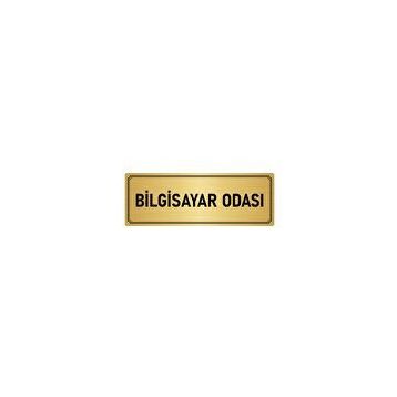 Özarslan Dizayn Departman Kapı İsimliği Bilgisayar Odası 7x20 cm Altın Renk Metal Yönlendirme Levhası