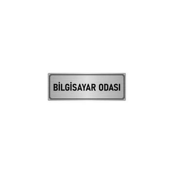 Özarslan Dizayn Departman Kapı İsimliği Bilgisayar Odası 7x20 cm Gümüş Renk Metal Yönlendirme Levhası