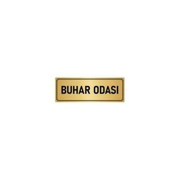 Özarslan Dizayn Departman Kapı İsimliği Buhar Odası 7x20 cm Altın Renk Metal Yönlendirme Levhası