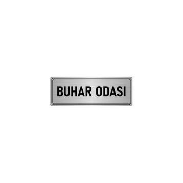 Özarslan Dizayn Departman Kapı İsimliği Buhar Odası 7x20 cm Gümüş Renk Metal Yönlendirme Levhası