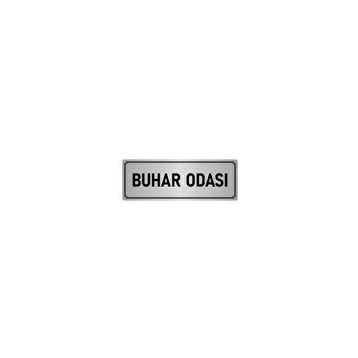 Özarslan Dizayn Departman Kapı İsimliği Buhar Odası 7x20 cm Gümüş Renk Metal Yönlendirme Levhası